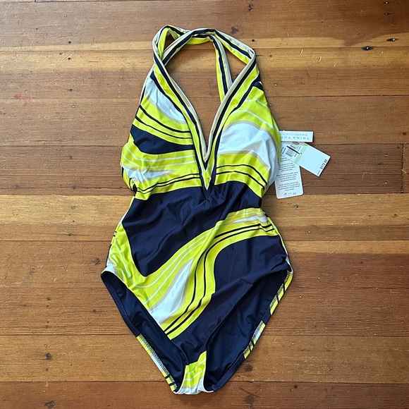 NWT - Trina Turk Vibrant Yellow and Black Swimwear - Picture 1 of 8